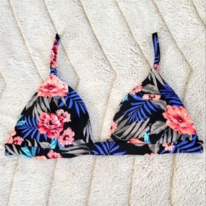 Hollister Floral Triangle Bikini Top